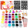 Glitter Tattoo Kit for Kids - 31 Colors, 165 Stencils