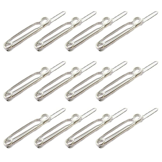 Goth Hair Pins Set of 12Pcs - Safety Pin Shape Hair Clips Setting Section Hairpin Barrettes Goth Hair Accessories for Women Girls