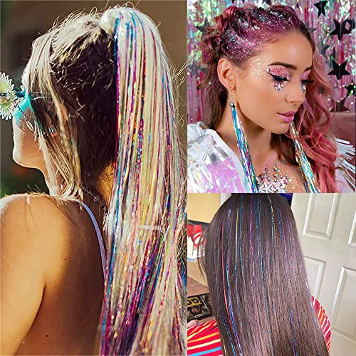 Hair Tinsel Kit 18 Colors 7200 Strands Heat Resistant