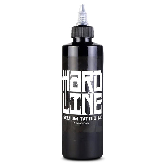 Hardline Premium Tattoo Black Ink – Permanent Black Tattoo Ink – Black Tattoo Ink for Lining and Shading – Professional Tattoo Ink for Tattoo Artists - Black Tattoo Ink 8 oz