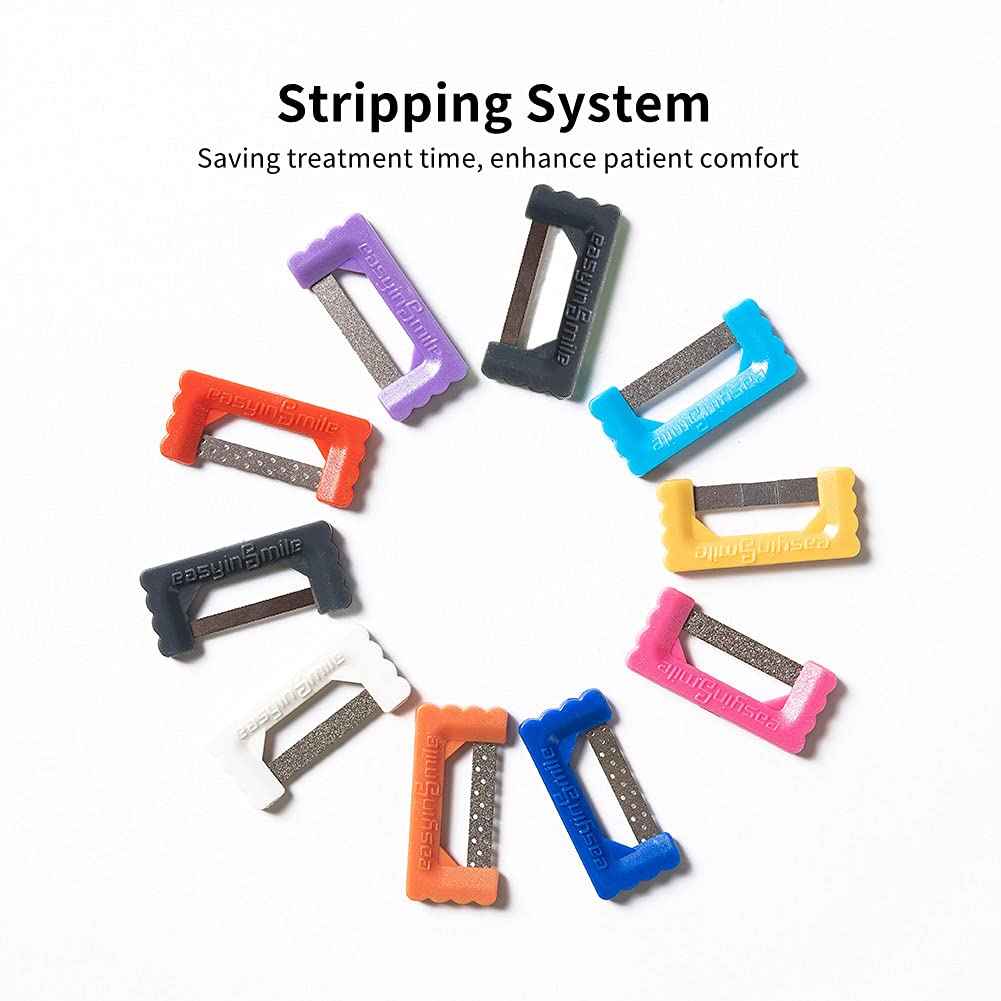 Easyinsmile Dental IPR Strip System 10PCS Orthodontic Interproximal Reduction Enamel Kits (B/Multi-Color)