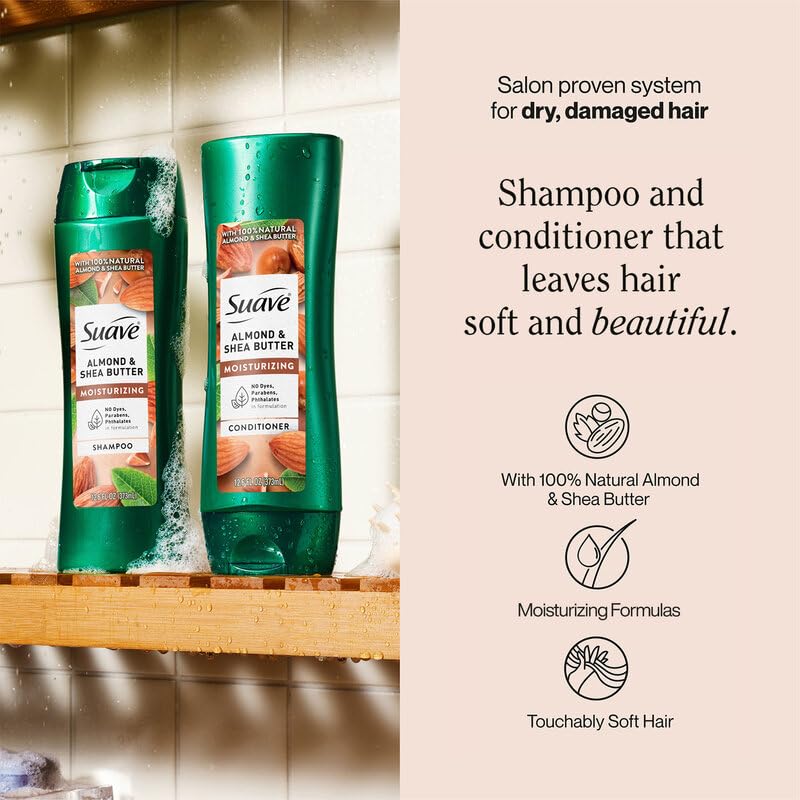 Suave Almond & Shea Butter Shampoo and Conditioner Set - 12.6 Oz