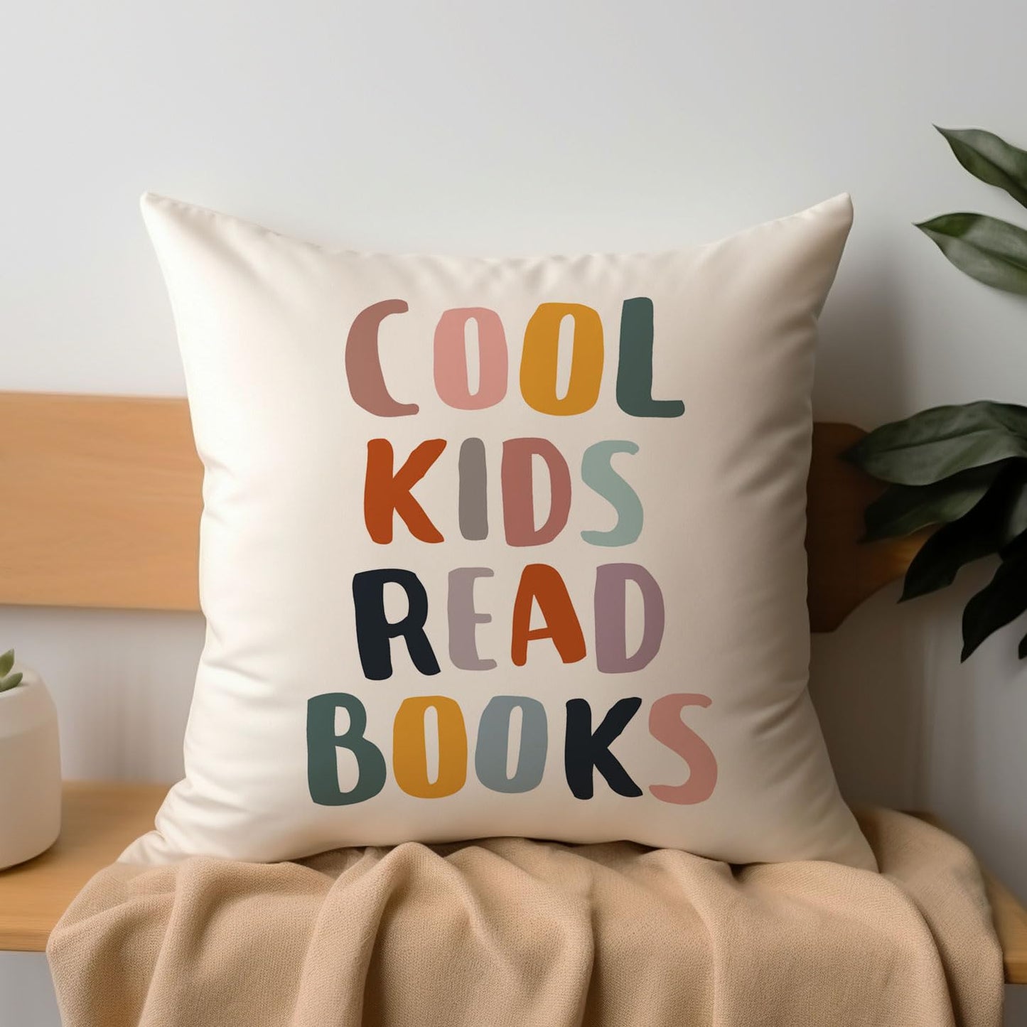 Cool Kids Read Books Pillow Covers, Reading Pillow Cover, Unique Teacher Gift, Book Lover Gift, Kids Decor, Reading Corner Decor, Classroom Pillow Case, Without Insert