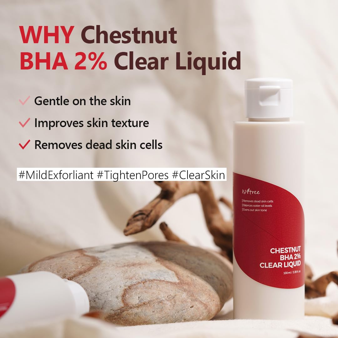 ISNTREE Chestnut BHA 2% Clear Liquid 100ml 3.38 fl oz dual care for pores with BHA and Chestnut Shell