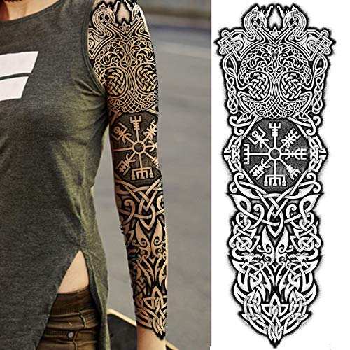 Viking Full Arm Temporary Tattoo Sticker - Waterproof