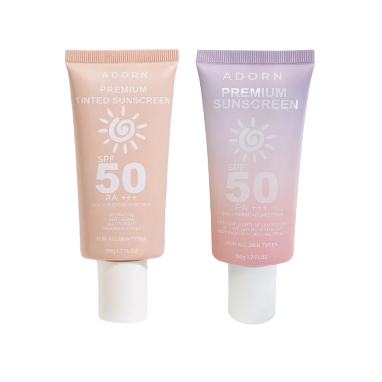 Generic Adorn Premium Sunscreen and Tinted Sunscreen, 50ml Each, 0.88 Ounce (Pack of 2)