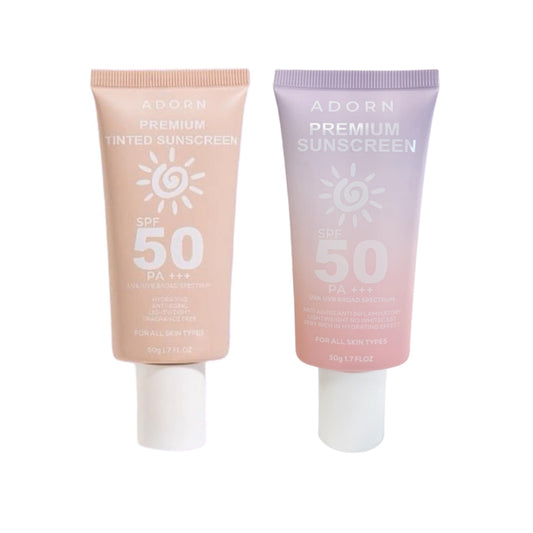 Generic Adorn Premium Sunscreen and Tinted Sunscreen, 50ml Each, 0.88 Ounce (Pack of 2)