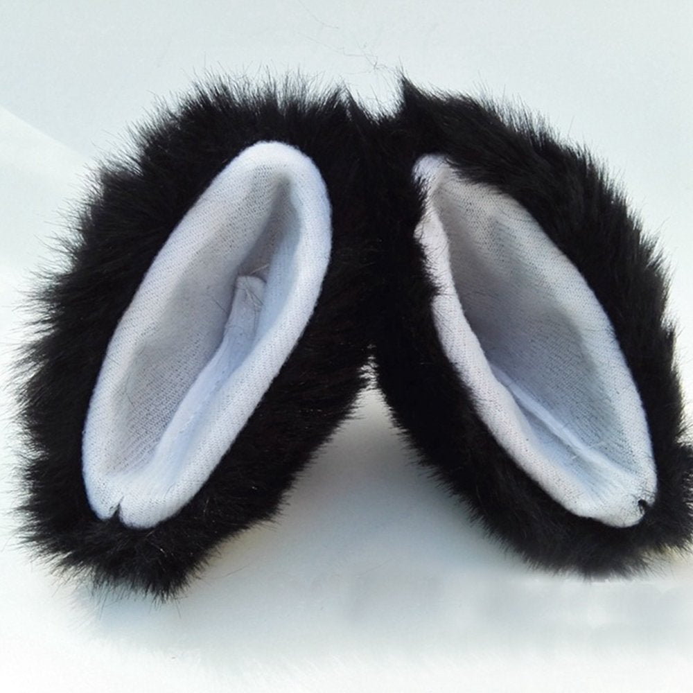 Sheicon Cat Ears Furry Neko Ears Headband Hair Clip Hairband Headwear Anime Cosplay For Halloween Cosplay Party Color Black white