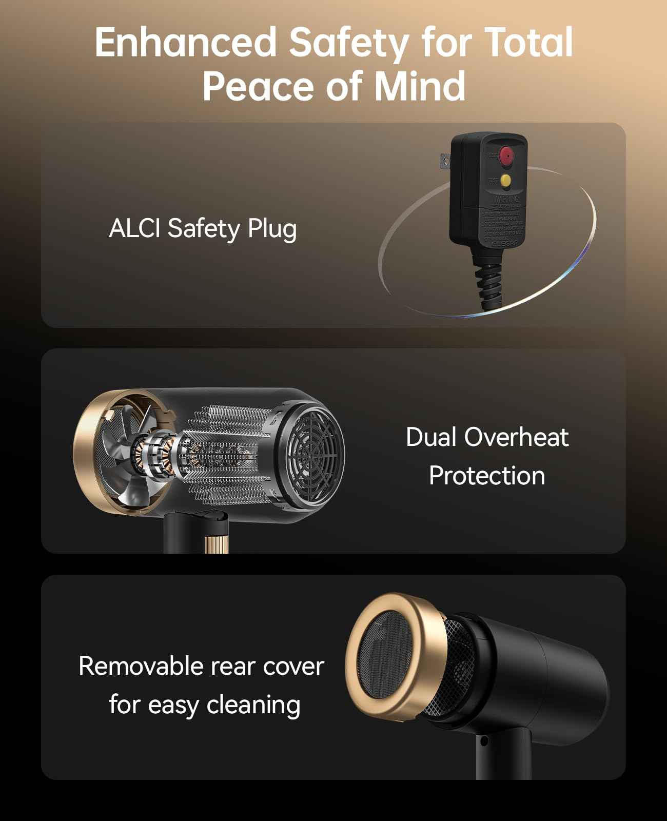 Hair Dryer, CONFU Blow Dryer with Diffuser, 21000PRM Professional Hairdryer, Portable Lightweight Fast Drying Negative Ionic Blow Dryer, Hair Diffuser for Curly Hair for Home Travel