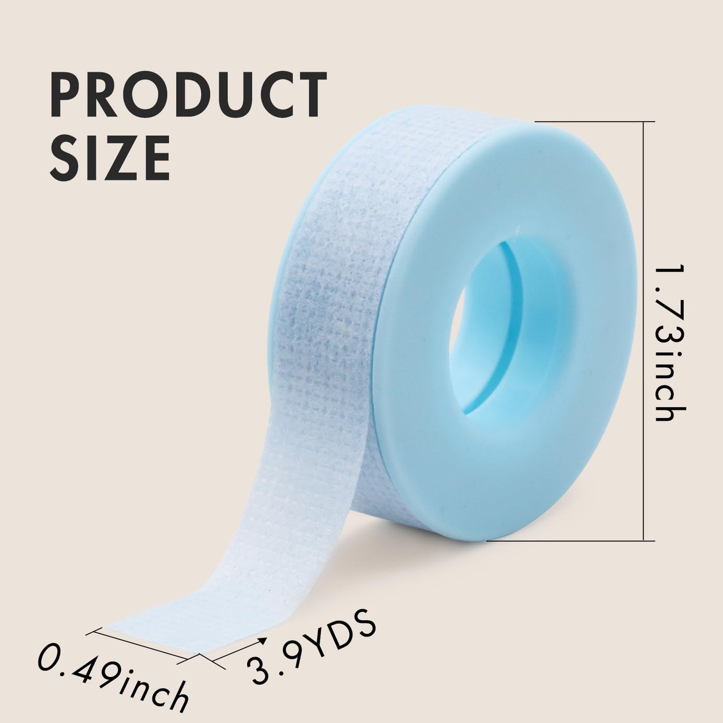 Embagol Blue Lash Tape, 0.49in x 3.9yds, Waterproof Adhesive Tape for Eyelash Extensions, Sensitive Silicone Gel, Medical Microporous, Easy Tear, Breathable, Hypoallergenic