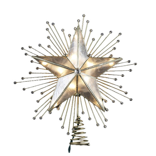 Kurt Adler 10-Inch 5-Point Capiz Star Treetop with Rays and Beads