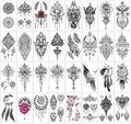 32 Sheets Temporary Tattoo Stickers for Women - Henna & Mandala