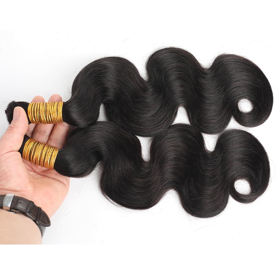 Body Wave Human Hair Bulk for Braiding Brazilian Virgin Human Hair Bulk No Weft for Boho Braids Body Wave Bulk Bundles Human Hair for Braiding Wet and Wavy Curly Loose Deep Water Wave Bulk 18" 100g