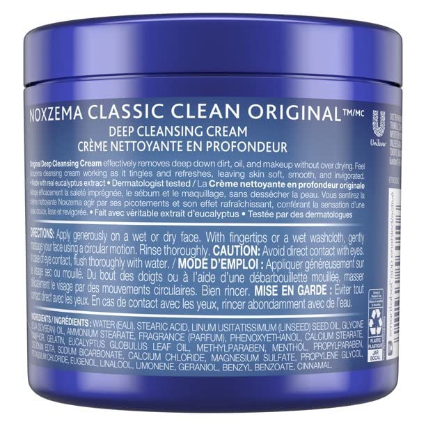 Noxzema Classic Clean Cream Original Deep Cleansing 12 Ounce