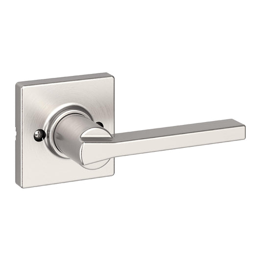 Kwikset Casey Dummy Door Handle, Single Sided Lever for Closets, French Double Doors, and Pantry, Satin Nickel Non-Turning Reversible Interior Push/Pull Lever, with Microban Protection