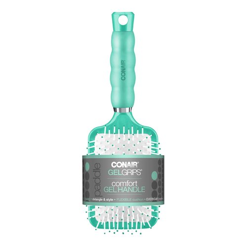 Conair Gel Grips Paddle Brush, Size B, Pink & White, 1 Count