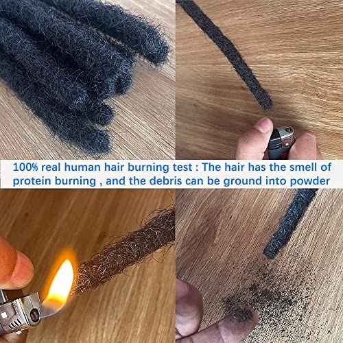 Real Human Hair Loc Extensions for Women/Men/Kids 8inch 0.6cm Thickness 40 Strands 100% Handmade Can Be Dyed,Curled and Bleached Natural Black Permanent Dreadlock Extensions