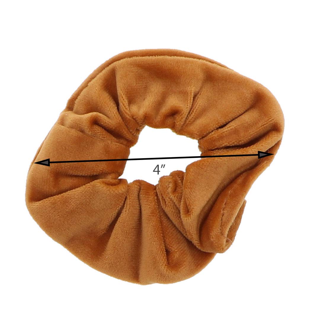 Velvet Scrunchies Ultra Soft - Set of 2 (Light Brown)