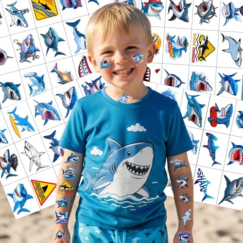 Shark Temporary Tattoos 60 Pack | Birthday Party Favors