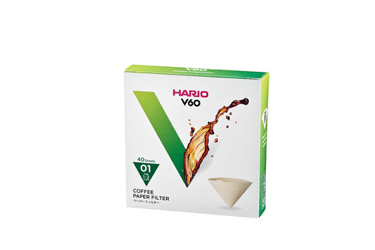 Hario V60 Paper Coffee Filter, Size 01, Natural, 40ct Box