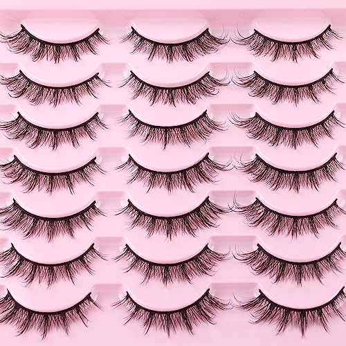 Cat Eye Wispy False Lashes 16mm - 14 Pairs Faux Mink