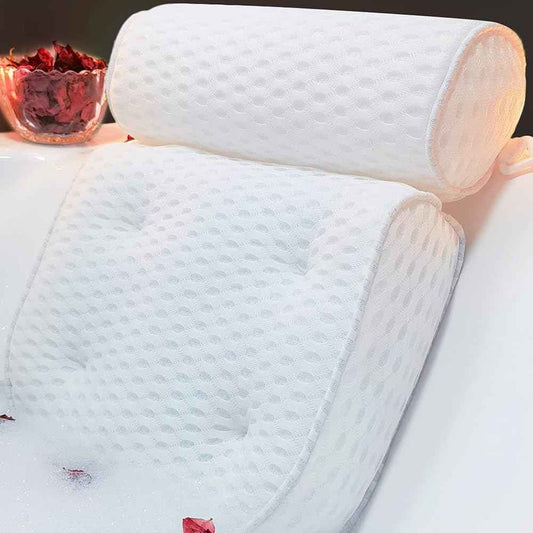 AEROiVi Luxury Bath Pillows for Tub，Bath Pillow Bathtub Pillows for Head and Neck Support Bath Cushion Made from Soft Spacer Mesh Material with Suction Cups