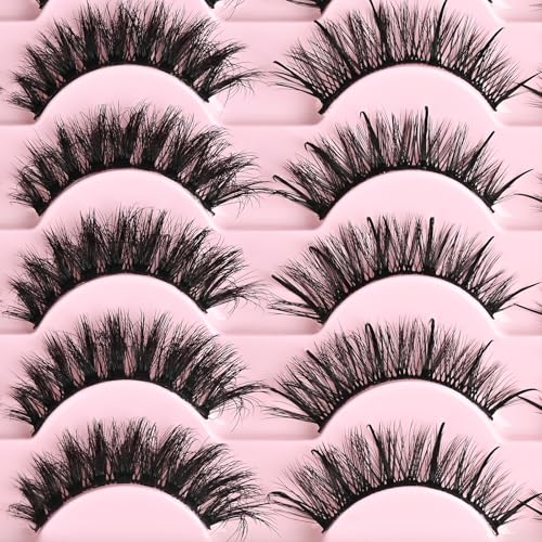 FARRED Wispy Hybrid Mink Eyelashes 14 Pairs Cat Eye Lash