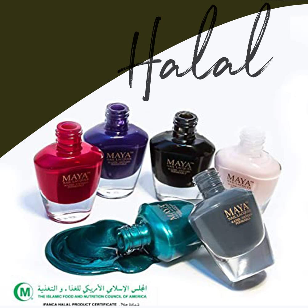 MAYA Halal Breathable Quick Dry Nail Polish, Vegan and Cruelty Free, Oxygen & Water Permeable Nail Art, Non Toxic Gentle On Nails, Made in The USA,