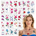 30-Sheet 3D Flower & Butterfly Temporary Tattoos