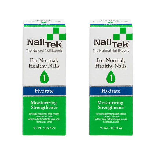 Nail Tek Hydrate 1, Moisturizing Strengthener for Strong, Healthy Nails, Nourish, Protect Nails from Chips, Splits, Peeling, and Breakage, 0.5 oz, 2-Pack