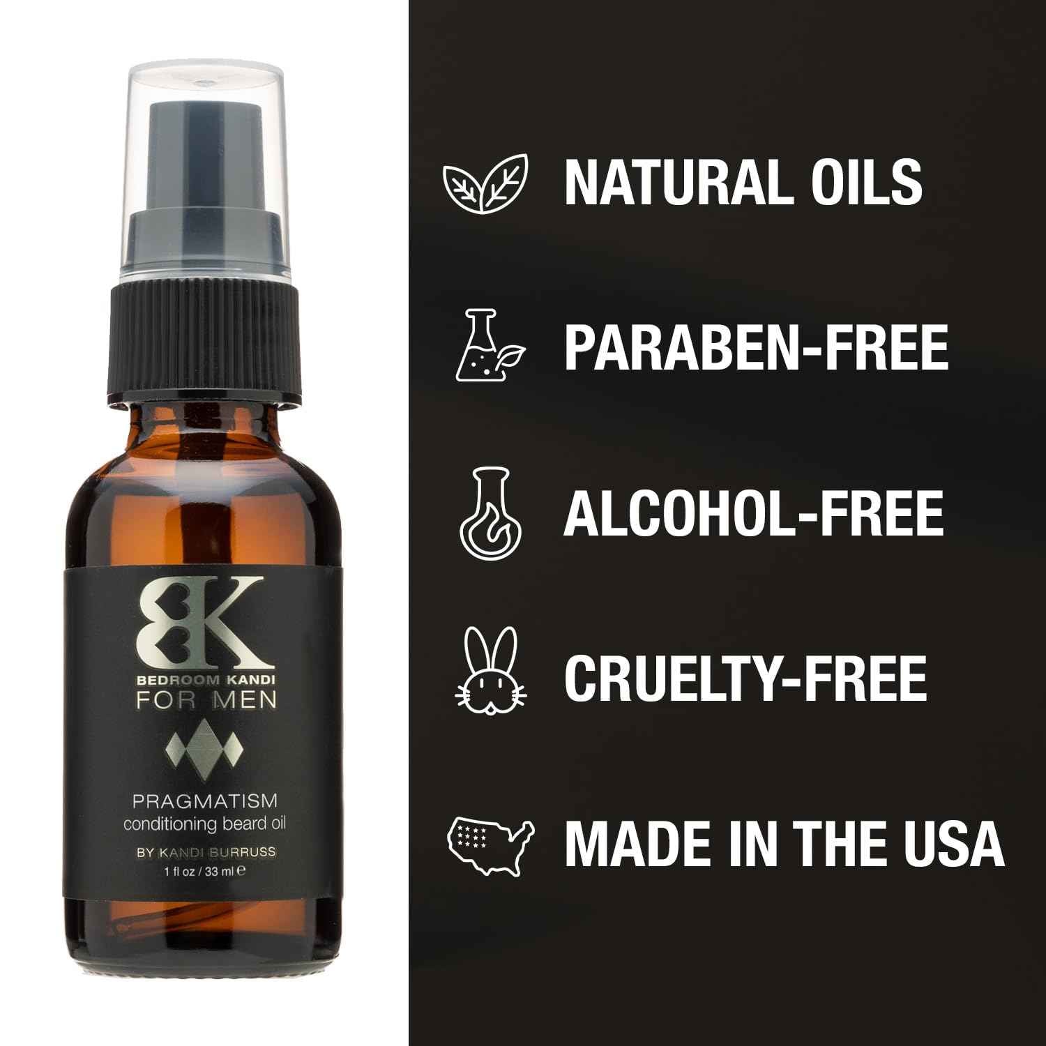 Bedroom Kandi for Men by Kandi Burruss Pragmatism Beard Oil | Natural Mens Beard Oil with Argan Oil and Hemp Seed Oil - Beard Softener, Conditioner & Moisturizes Skin | 1 Fl Oz