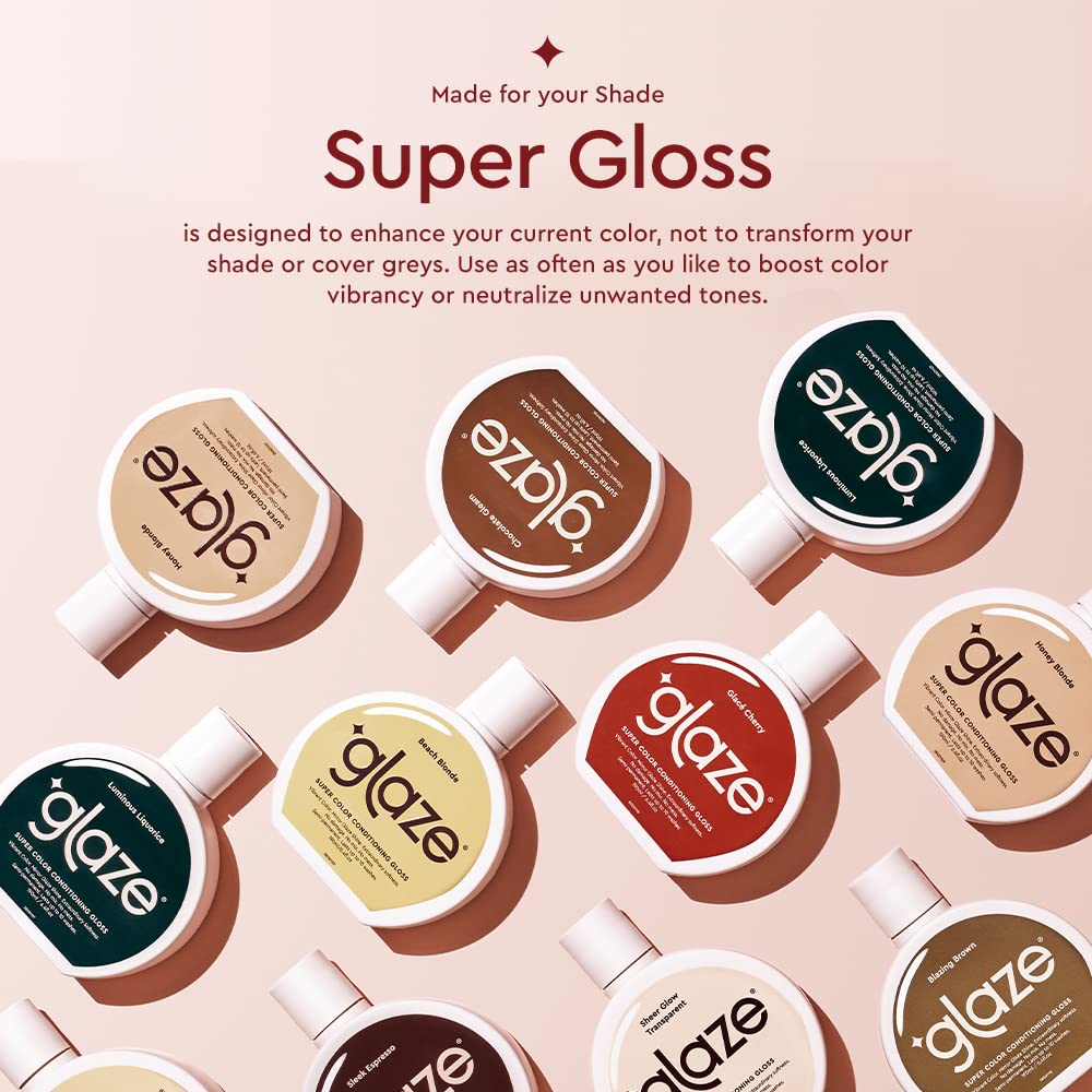 Glaze Super Color Conditioning Gloss, Vanilla Lights 6.4flo.oz - Award Winning Semi Permanent Hair Dye and Treatment. No Mix Hair Color Mask for Results in 10 Minutes.