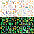 Glow in the Dark Easter Temporary Tattoos for Kids - 12 Sheets