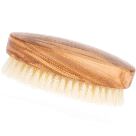 Fendrihan Men's Olivewood Military Hairbrush with EXTRA SOFT Light Bristles - Made in Germany