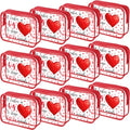 12 Pcs Valentine's Day Teacher Appreciation Gifts Thank You Makeup Bags PVC Clear Portable Goodie Bags Organizer 7 x 4.3 x 2.4 '' Travel Zippered Toiletry Carry Pouch for Teacher Gift