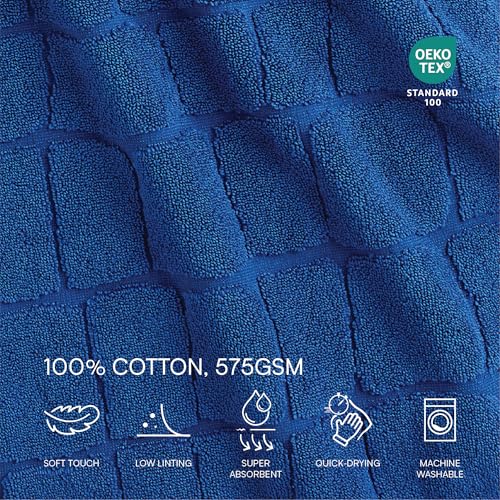 Lacoste Croc Scale 100% Cotton Towels ? Highly Absorbent & Quick Drying, Premium Super Soft Bath Towel, Bathroom Essential, Gift for All Occasions, Machine Washable, Surf Blue, 13" x 13" Wash Cloth