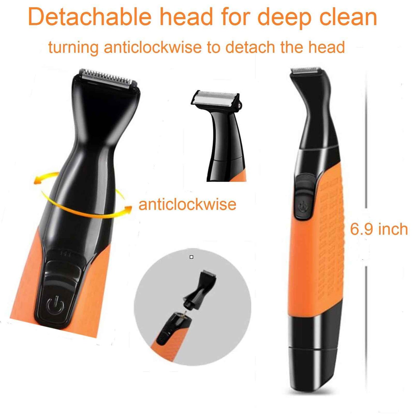 VSTSERIES Men Pubic Hair Trimmer,Male Intimate Part Clipper,Wet Dry Groin Razor,Electric Body Hair Removal,Face Beard and Mustache Style Shaver,Portable Bald Detail Head Shaver,Man Grooming Kit