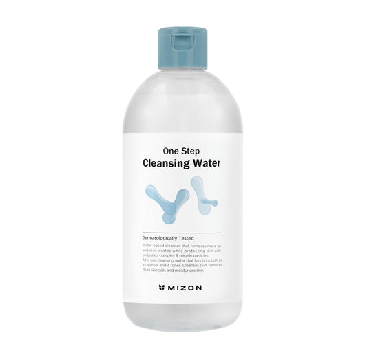 MIZON Micellar Cleansing Water, with Probiotics, Facial Cleanser, Makeup Remover, Natural Ingredients, for Sensitive Skin (1 Pack 16.9 fl oz)