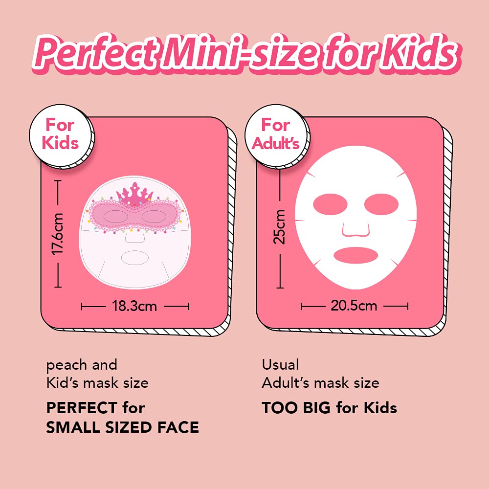 [ peach and ] Ballerina Face Mask Sheet for Kids, Children | Facial Mask made with 100% Cotton (10pcs)