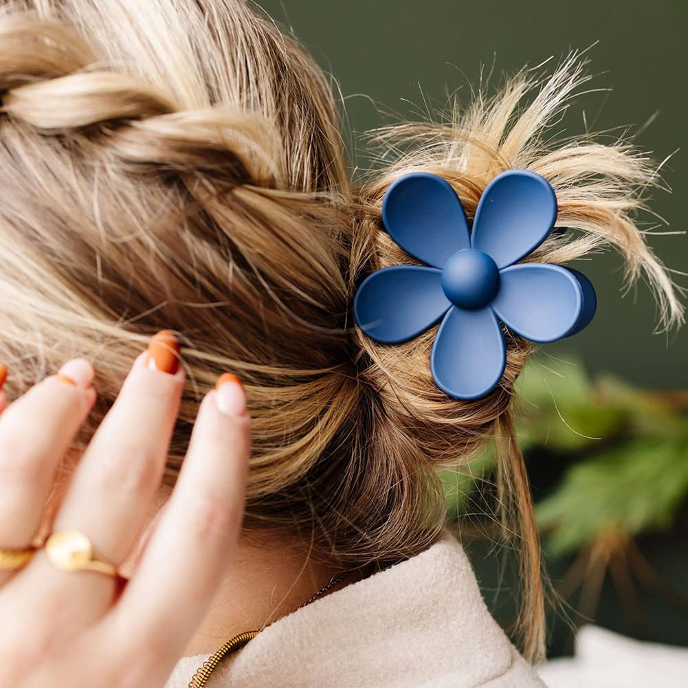 Flower Hair Clips Flower Claw Clips Hair Claw Clip Daisy Clips Matte Large Claw Clips Thick Hair Accessories Claw 6 Color for Women Girl