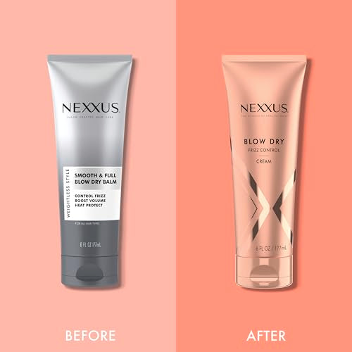 Nexxus Blow Dry Cream Frizz Control for Weightless Style & Volume,with StyleProtect Technology 6 oz,(Pack of 2)