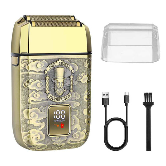 HIENA PRO Professional Foil Shaver for Men, Reciprocating Electric Beard Trimmer, Cordless Bald Head Precision Trimmer with LED, Perfect Gifts for Men(GM)