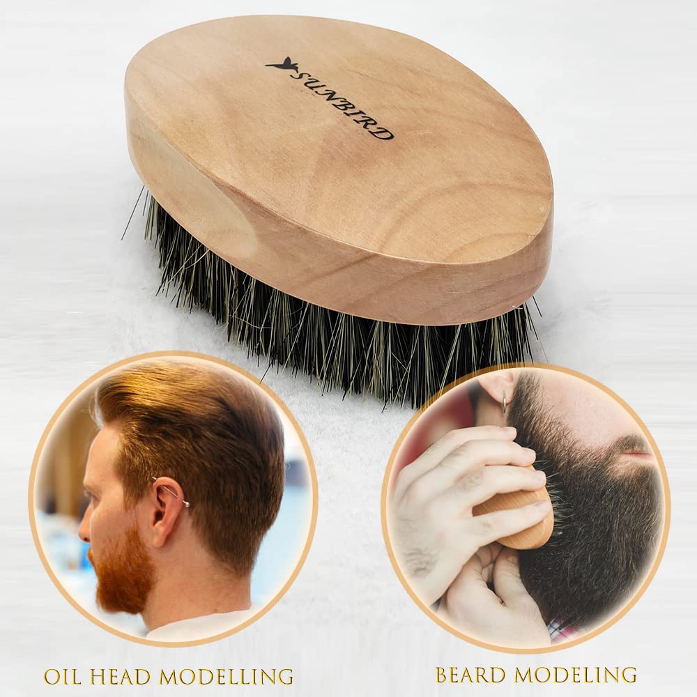 Beard Brush For Men (Soft brush),Bristle brushes，Men's Beard Grooming Tools And Beard Styling Daily Care