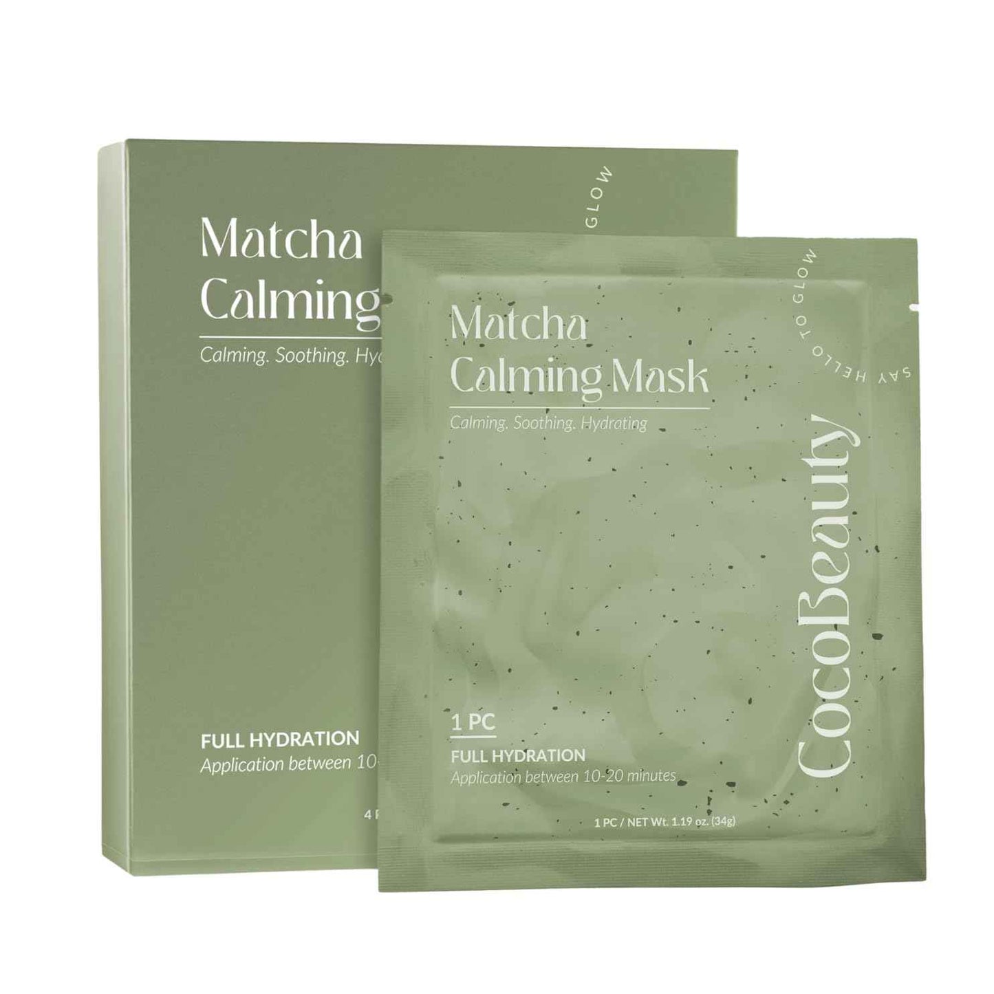 COCOBEAUTY Matcha Mask – Calming Peel Off Mask for Face – Deep Cleansing & Hydrating Green Tea Facial Mask for Smooth, Radiant Skin (16 units)