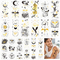 Black Dragon Temporary Tattoos, 28 Pack Gothic Fantasy Stickers