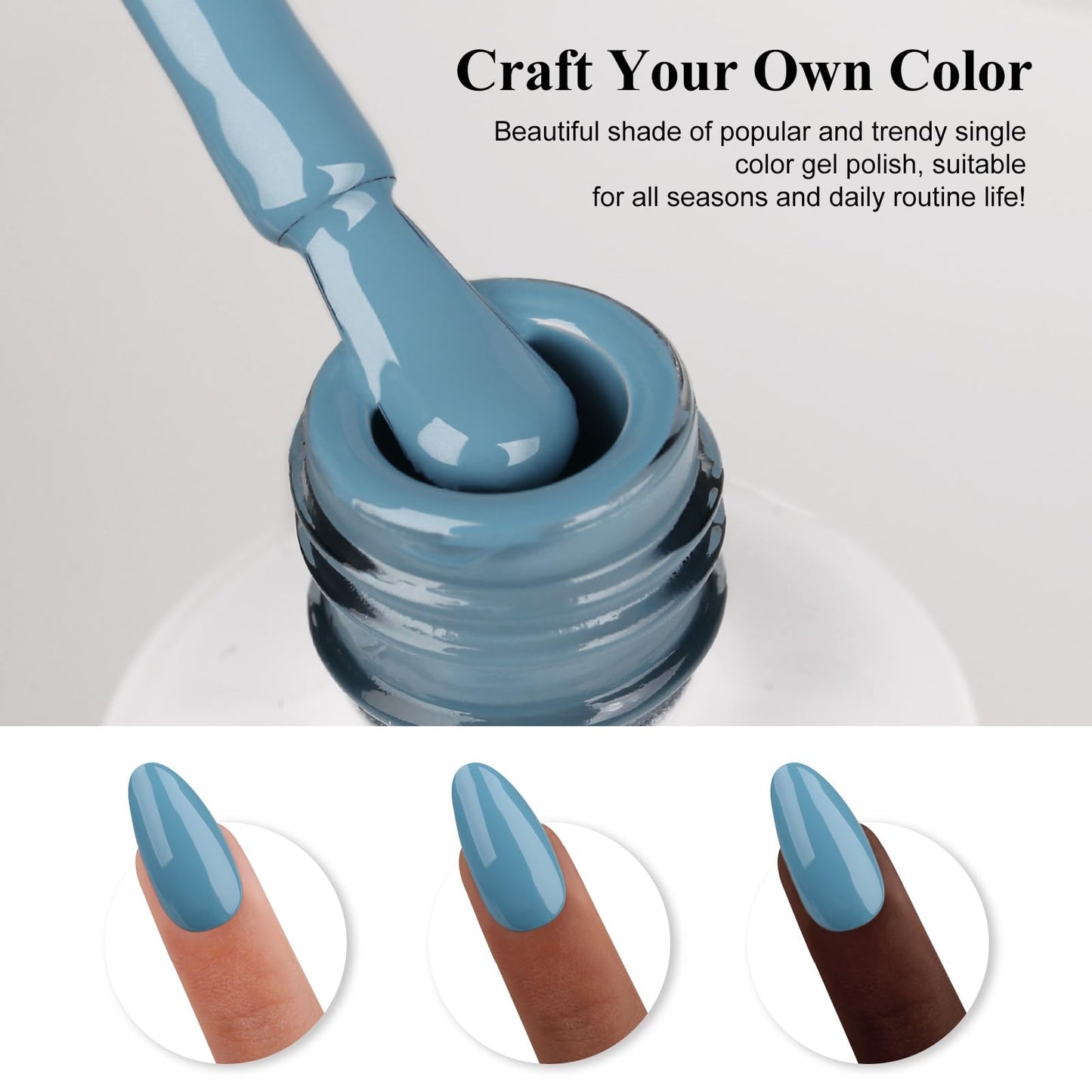 Imtiti Gel Nail Polish, Bright Blue Color Gel Polish, 0.5 Fl Oz