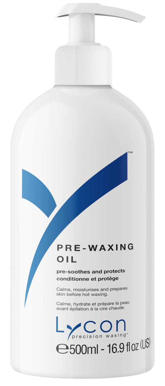 Lycon Pre-Wax Body Oil, Waxing Prep, Soothing, Made with Apricot Kernel Oil, Jasmine, and Chamomile, Pre-Wax for Home and Salon Use, 500ml