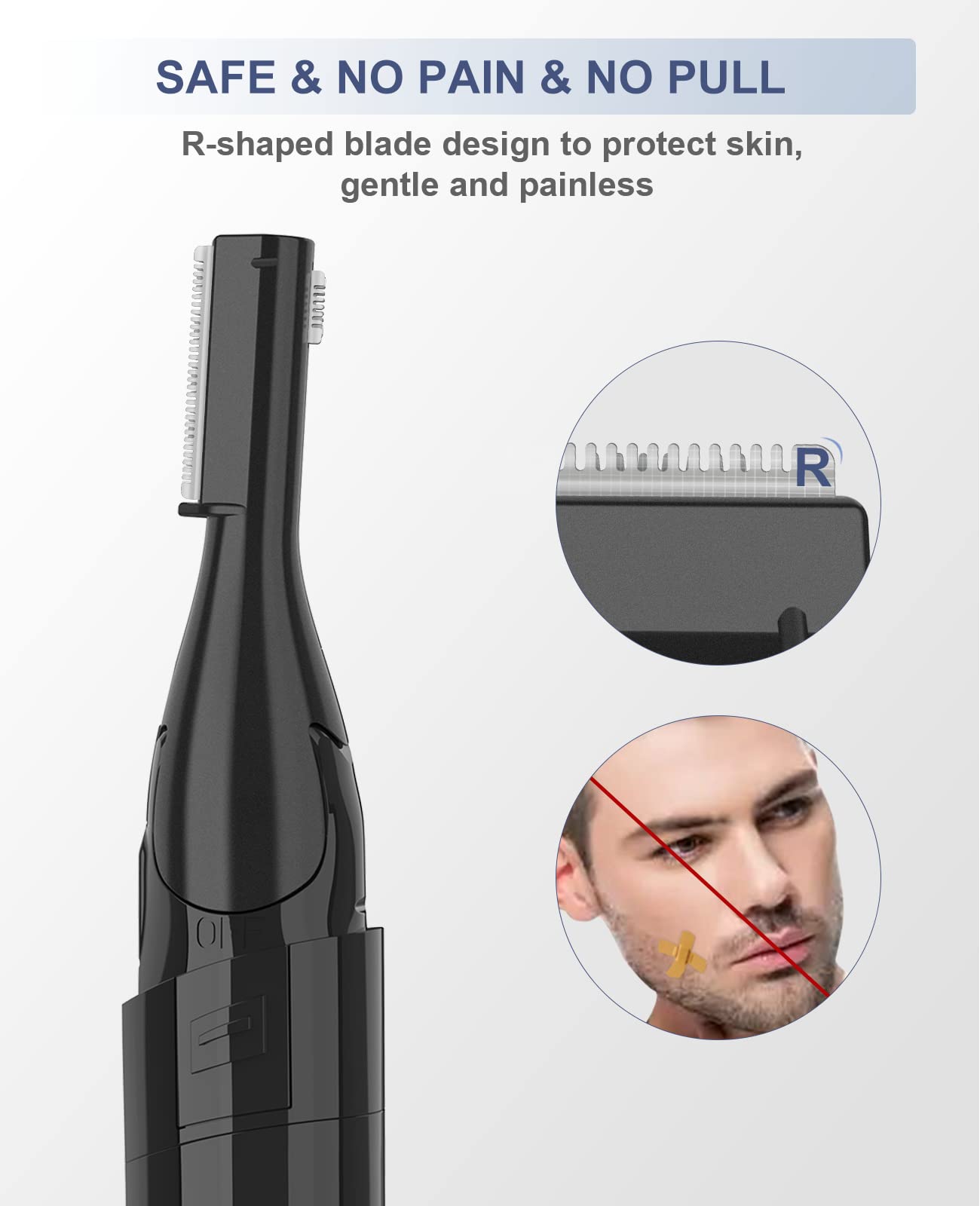 GAERUO Electric Eyebrow Trimmer, Painless Portable Eyebrow Shaper Trimmer Kit for Women Men, Eyebrow Hair Trimmer with Battery for Face Lips Armpit Leg Body