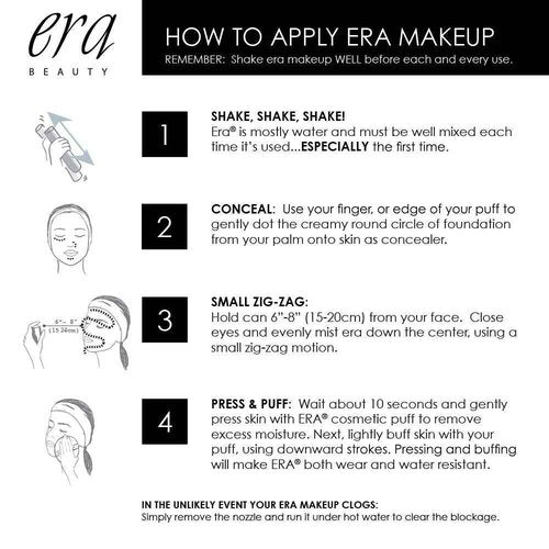 ERA Beauty spray makeup, BLUSH - Pink Topaz, 1.5 ounce, professional spray on cosmetics by Era Beauty