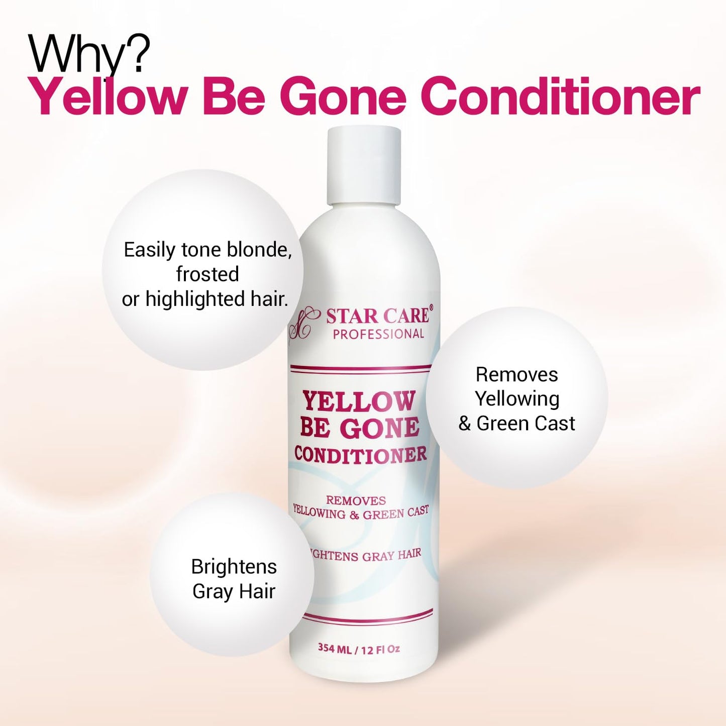 Star Care Yellow Be Gone Shampoo & Conditioner 12oz/354ml